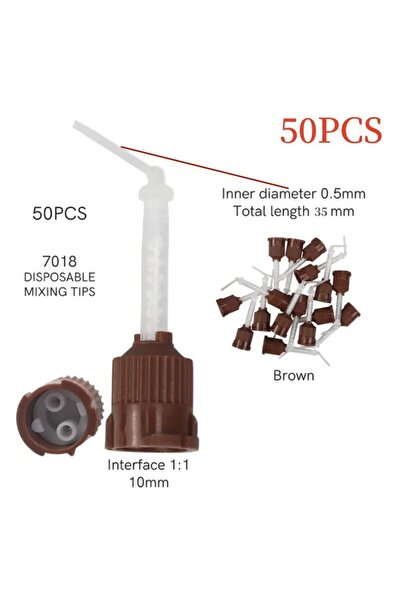 Choice4 D 7018 50 قطعة رؤوس خلط مواد طب الأسنان، رؤوس خلط سيليكون