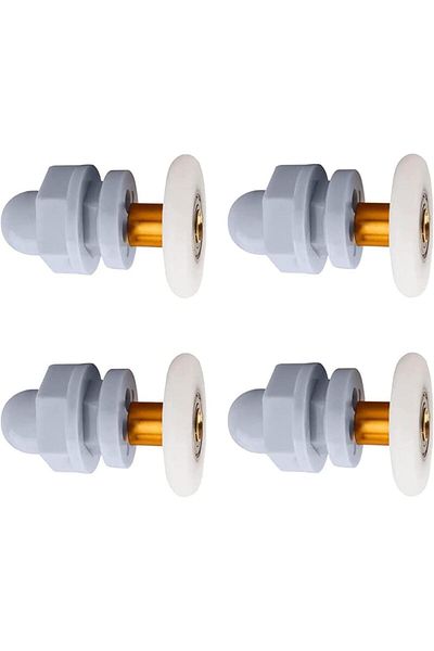 BOEM Set of 4 shower door rollers, Wear-resistant, Diameter 23 mm, Copper/Nylon, White/Grey