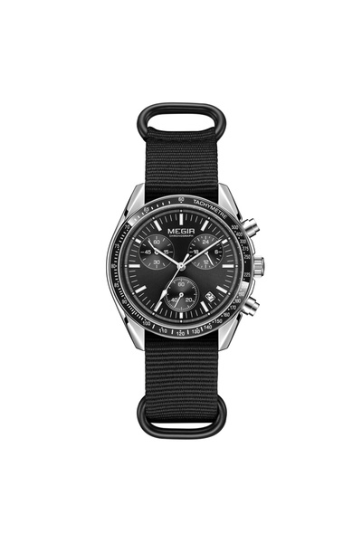 Choice ساعة MEGIR كوارتز كرونوغراف فضية للرجال مقاومة للماء رياضية للرجال مع ...