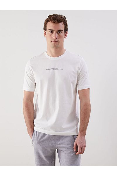 LC Waikiki Black Crew Neck Printed Combed Cotton Men's T-Shirt