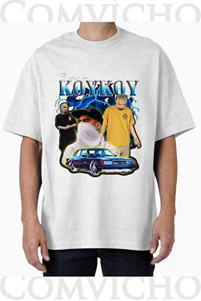COMVİCHO تي شيرت مطبوع بتصميم koykoy v1 للجنسين