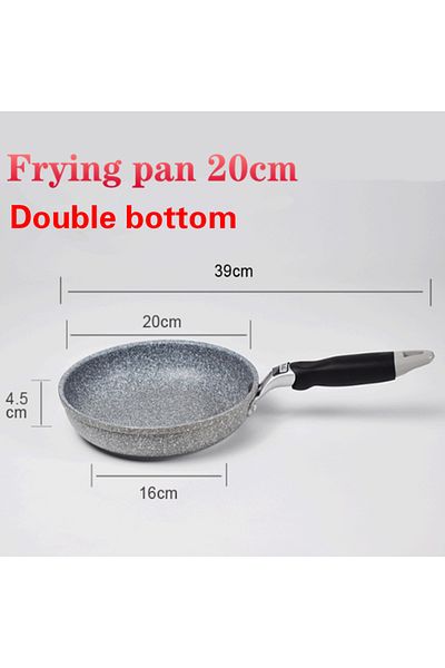 Choice Frying Pan 20cm Durable Stone Frying Wok Pan Non-stick Ceramic Pot Induction Fryer Steak Cooking Gas