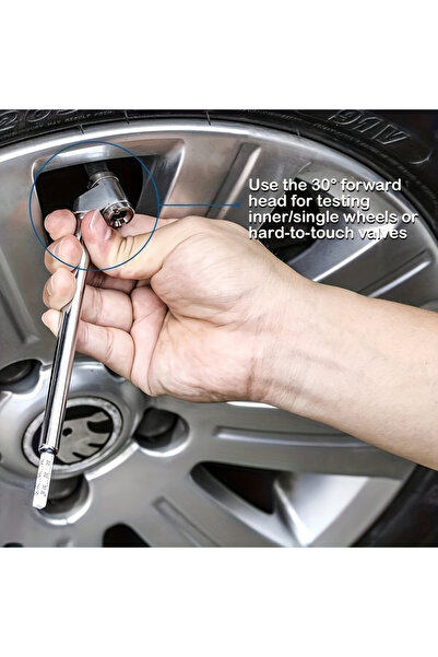 Choice مقياس ضغط الإطارات بقلم رصاص، 10-120 رطل/بوصة مربعة، مقياس هواء مزدوج الرأس للشاحنات، ميكانيكي دقيق ثنائي الرأس...