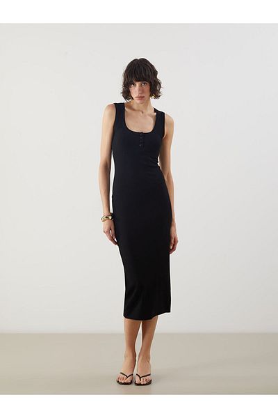 LC Waikiki Νέα σεζόν U Neck Textured Bodycon Φόρεμα - S5M639Z8