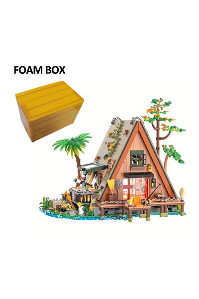 Choice Foam Box 1486PCS Forest House building blocks with LED light Tree Cabin Display Set Buildable brick