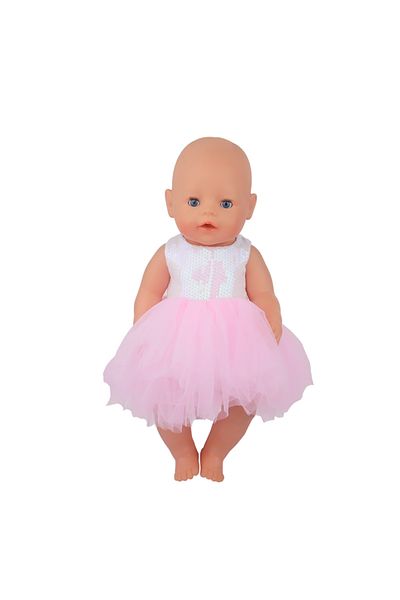 Choice CL-0278-1 Sequins Dress Doll Clothes For 17 Inch&43cm Baby New Born Doll Brilliant Party Reunion Dol