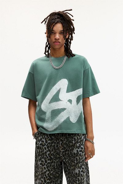 Pull & Bear تي شيرت جرافيتي STWD