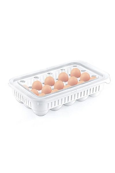 ALMITAL Egg Storage Container 15 Pcs 1 Piece, Sterile Egg Cup, Egg Organizer with Lid