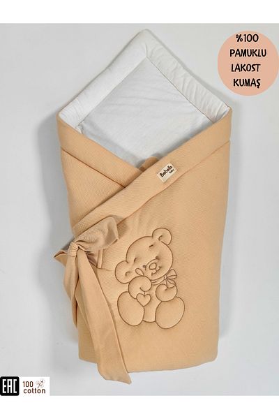 Bebella 100% Cotton Special Fabric Baby Swaddle Blanket – Embroidery Detailed, Hospital Release & Newborn