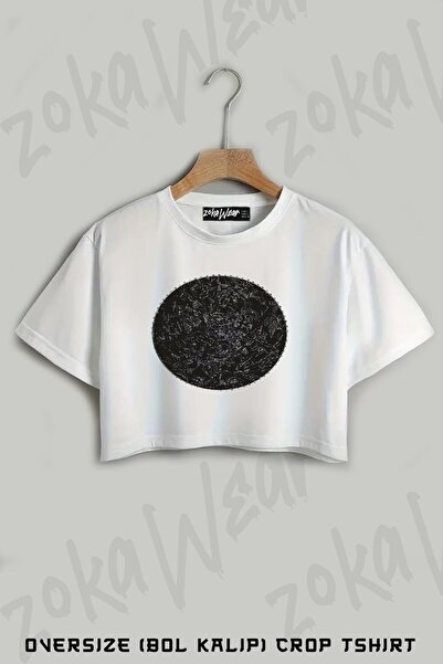 ZOKAWEAR تي شيرت مطبوع عليه فلكي كبير الحجم