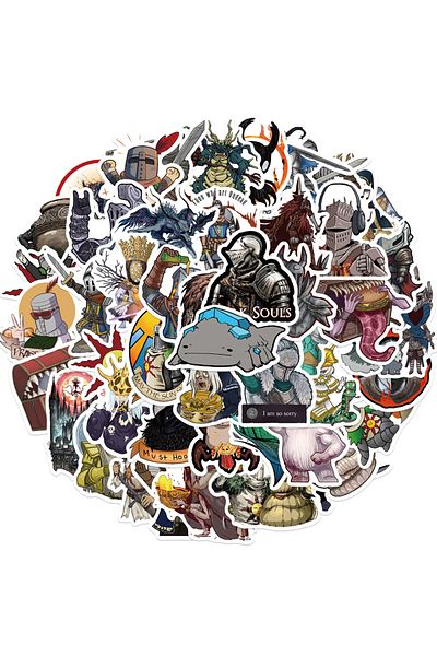 Choice 50pcs 50Pcs Dark Souls Stickers Pack, Cool Game Vinyl Waterproof Decals for Water Bottle,Skateboard,