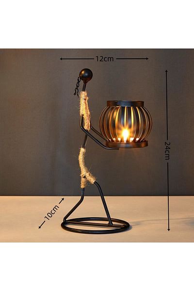 Choice H Nordic Metal Candle Holder Abstract Character Handmade Vintage Candlestick for Wedding Home Coffe.
