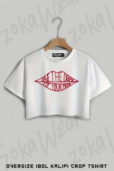 ZOKAWEAR Tricou oversize cu imprimeu Save The Drama For Your Mama