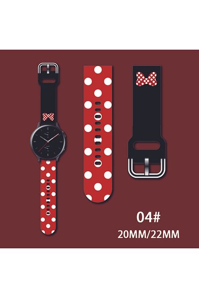 Miniso 22mm 1 pcs 20 22mm Disney Mickey Minnie Strap For Samsung galaxy watch 40mm 42mm 44mm Band bracelet