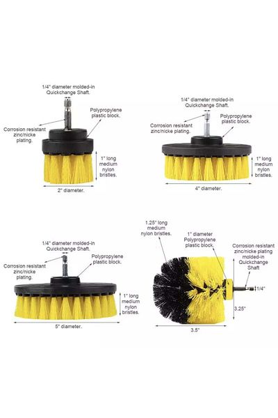 OEM Set of 3 Brushes for electric or pneumatic drill for car detailing