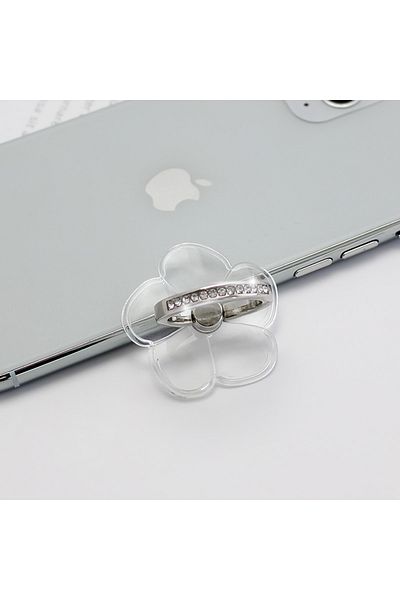 WSSHE A21-flower Universal Transparent Finger Ring Mobile Phone Smartphone Stand Holder For iPhone 12 Xiao