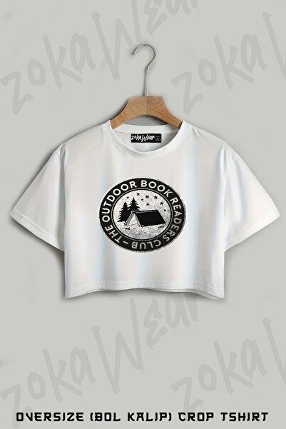 ZOKAWEAR Tricou oversize cu imprimeu pentru clubul cititorilor de cărți în ae...