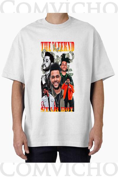 COMVİCHO Unisex the Veeknd V3 Design Printed Oversize T-Shirt