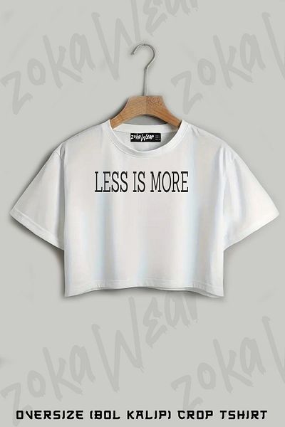 ZOKAWEAR Less Is More Printed Oversize Crop T-Shirt