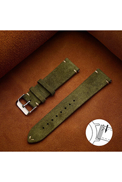 Choice سوار معصم أخضر بإبزيم فضي مقاس 18 مم، مقاس 20 مم، مقاس 22 مم، مقاس 14 ...