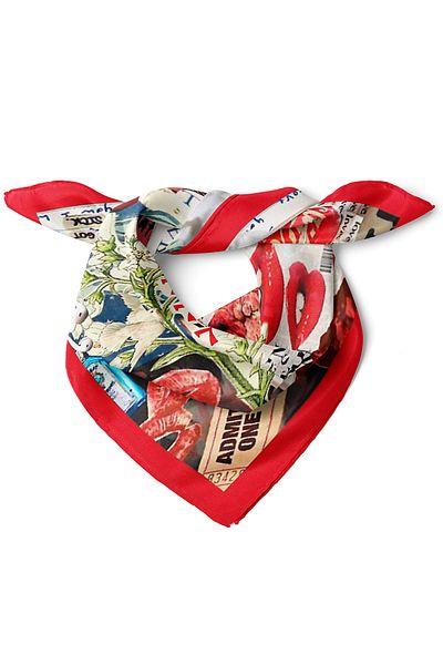 nehir eşarp Mixed Figure Pattern Scarf Bandana 50X50 cm