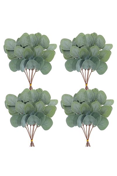 Choice 20Pcs C 5/10/20Pcs Artificial Eucalyptus Leaves Stems Bulk Silver Dollar Leaf Picks Plant Fake Flowe