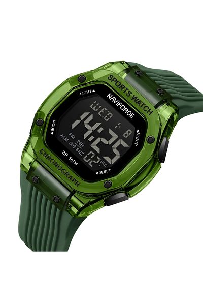 Naviforce Men’s Digital Sports Watch – Waterproof, LCD Display, Silicone Strap
