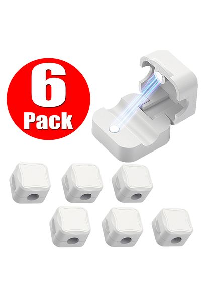 Choice White 6pcs 3/6/12 Pcs Magnetic Cable Clip Cord Holder Adhesive Wire Holder Keeper Organizer for Home