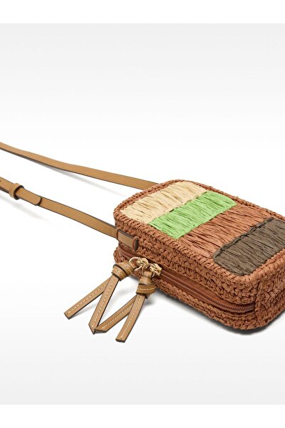 PARFOIS Hasır Efektli Çok Renkli Cep Telefonu Çantası