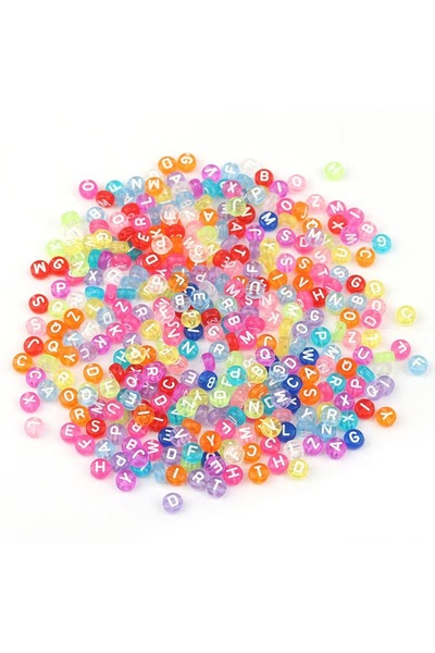 Choice9 6.6mm Mixed 100pcs/Lot Random Arylic Oblate Alphabet Beads Colorful T...