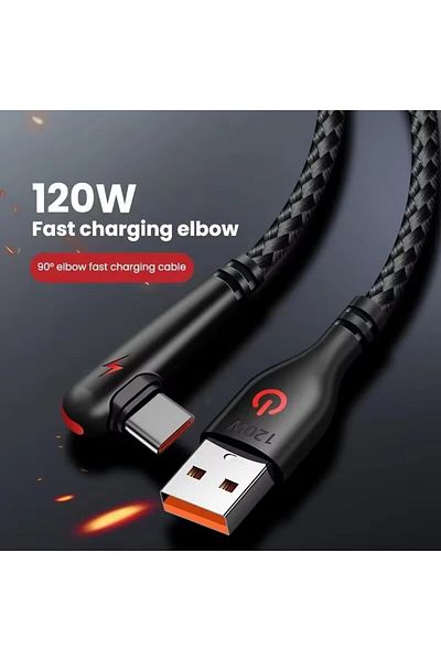 Choice 2m black 90 Degree Elbow Type C USB Fast Charging Cable for Huawei Mate 60 50 40 P60 P50 Honor Xiaom