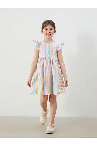 LC Waikiki Crew Neck Girl's Poplin Dress