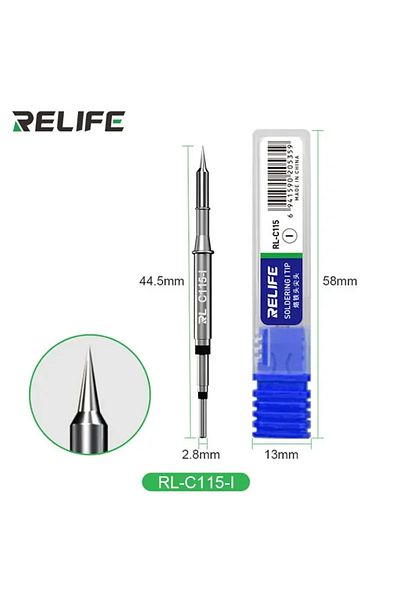 Choice C115-I RELIFE C115-K/I/IS Nano-level Universal T115 Handle Soldering Iron Tip Pointed Elbow Blade Fo