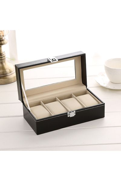 Choice Beige 4Slots 2/3/4/5/6/10/12/20Girds PU Leather Watch Box Display Case Holder Black Storage Box Orga