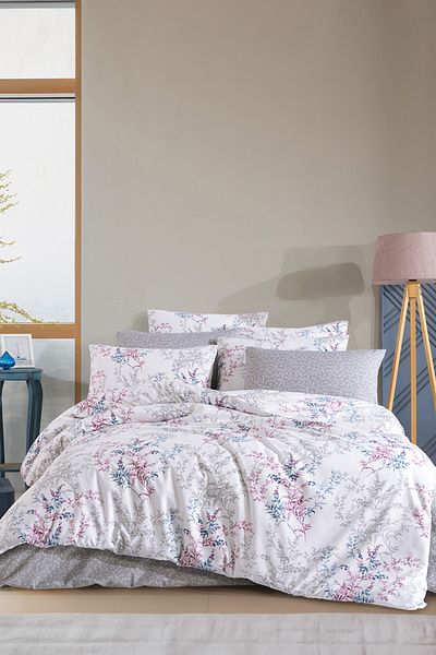 EVA Patterned Double, Fitted Sheet, Duvet Cover Set