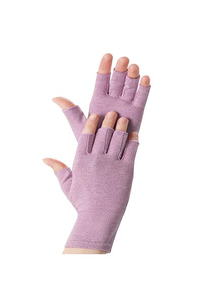 Choice M Purple 1 Pair Arthritis Compression Gloves Relieve Muscle Pain Fingerless Gloves Bulk Typing Glove