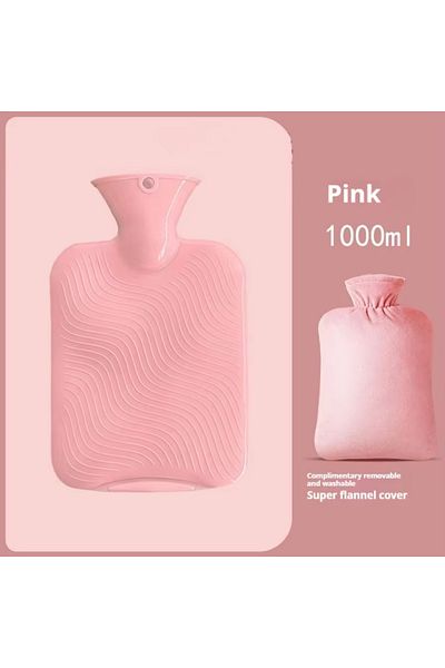Choice pink 1pc Hot Water Bottle, 1000ml Water-Filled Hot Water Bottle, Hand and Foot Warmer for Girls,Cute