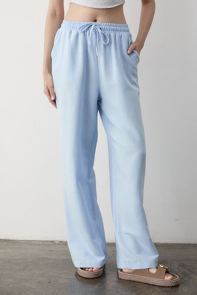 Laluvia Pantaloni largi cu talie elastică albastră