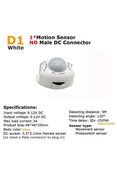 Choice 2dc Connectors Motion Sensor Light Switch 5v 12v Dc Movement Detector Activated Timer Automatic Swit