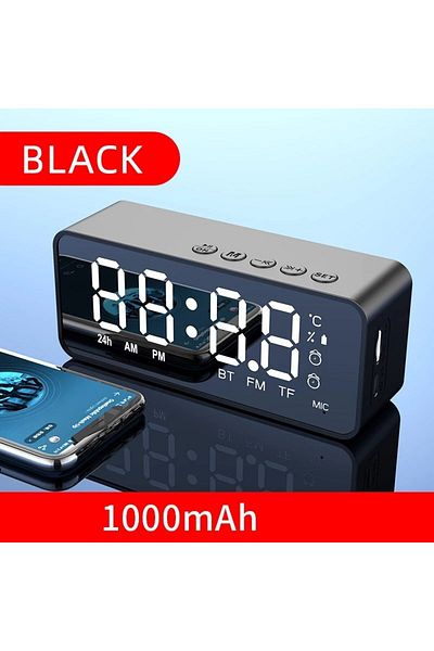 Choice Black Wireless Bluetooth Speaker Small Mini Alarm Clock Portable Cannon Mini Voice Broadcast the Car
