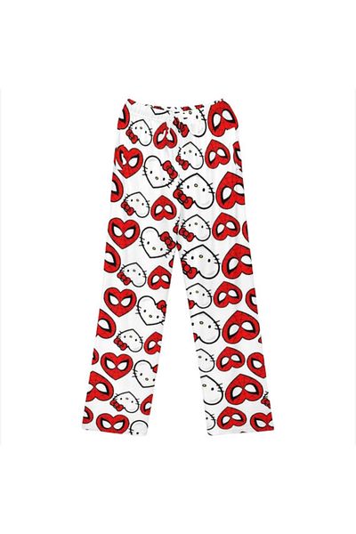 Miniso L 01 Hello Kitty Spider-man Anime Pajama Pants Y2k Cartoon Loose Slacks Family Clothing Couple Pants