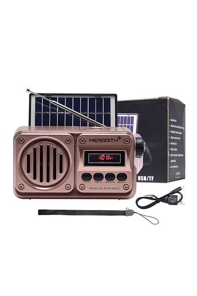 Choice MD-499-GD MD-499 Wireless Bluetooth Speaker MP3 Playback FM Radio Solar Charging Emergency power out