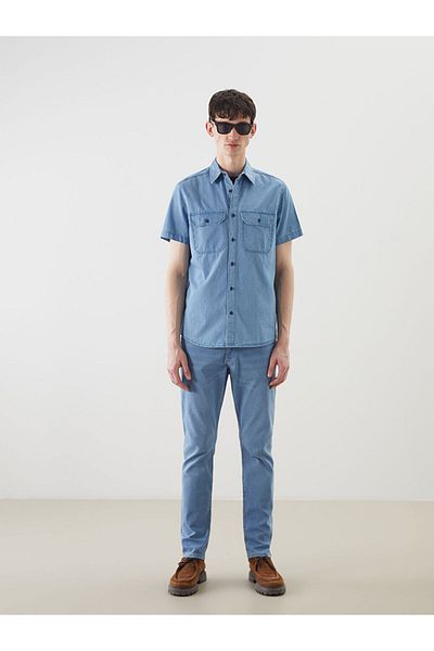 LC Waikiki Regular Fit Short Sleeve Men's Jean Shirt