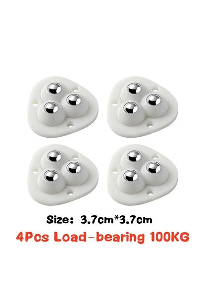 Choice D white 4Pcs Self Adhesive Mute Ball universal wheel 4/3/2/1 Beads Furniture Casters Wheels Stainles