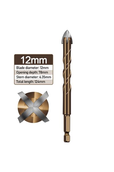 Choice Concrete Bit 12mm Masonry Concrete Drill Bits For Glass Ceramic Tile Brick Plastic Wood Mason Hard A