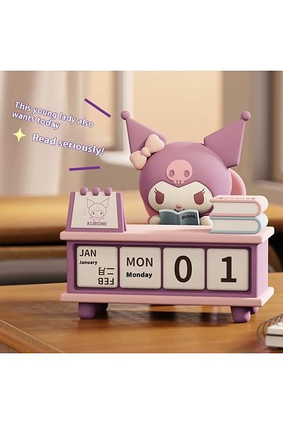 SANRIO Kuromi Kuromi Pochacco Desk Calendar Anime Phone Holder Kawaii Desktop Decorative Ornaments f