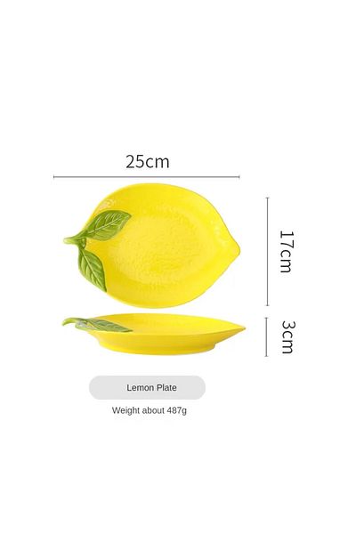 Choice Lemon plate Creative Cartoon Lemon Shaped Ceramic Dinner Plate Soup Bowl Family Fruit Snack Dishes K
