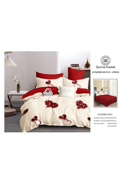 Sonia-home 6-piece satin cotton bedding set – Sonia Home Damask Elegant Leopard Accents