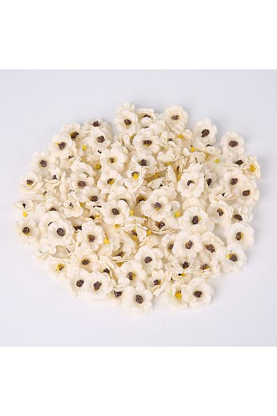 Choice 30PCS Milky White 3cm Multicolor Daisy Flower Heads Mini Silk Artificial Flowers for Wedding Home De
