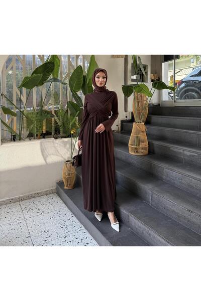 ENSA TESETTUR Linda Taşlı Elbise Kahve